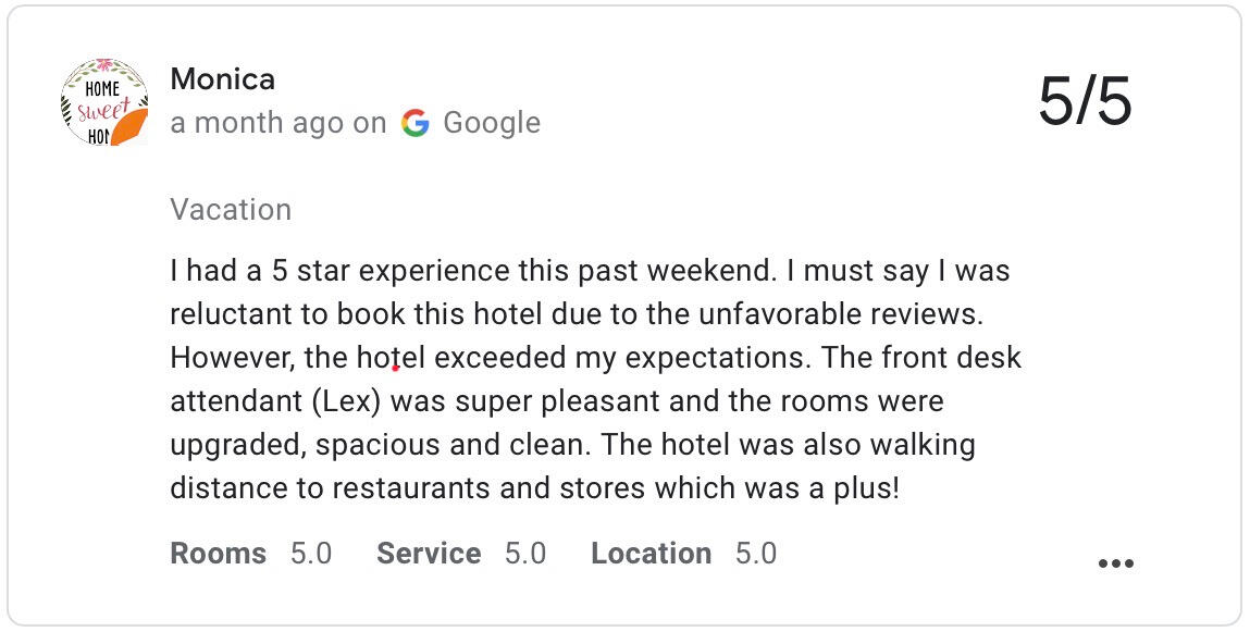 From Monica M. Turned hesitation into a five-star experience—through clarity, composure, and execution.